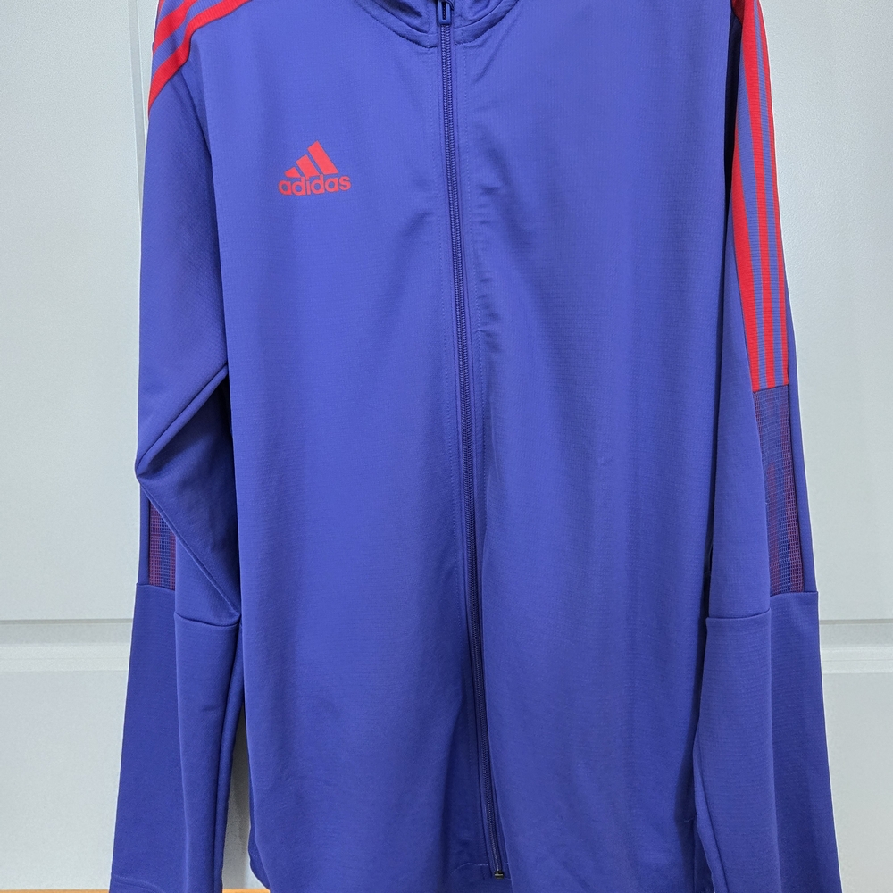 Adidas Blue Jacket with Red Accents